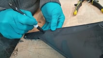 Plastic repair on the bike's bodywork