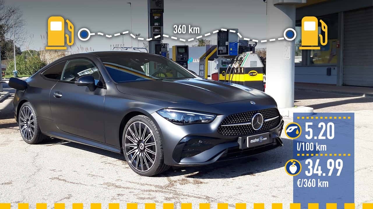 Mercedes CLE Coupé mild hybrid benzina (2024), la prova consumi