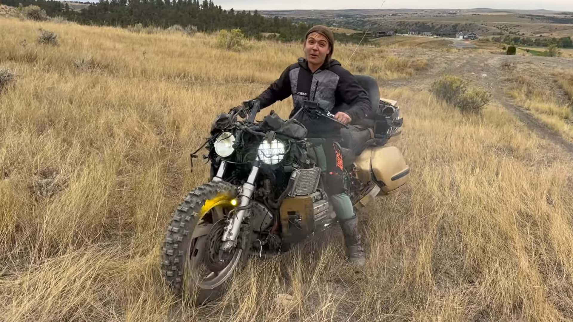 Can This Totaled Honda Gold Wing Make It Up A Steep Hill On Its Own?