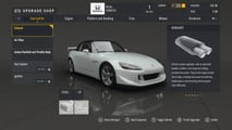 Capture d'écran du menu d'amélioration de Forza Motorsport
