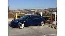 Tesla Model 3 at Supercharger in San Clemente, CA