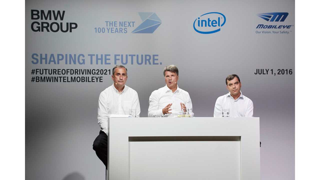 Press conference BMW Group, Intel and Mobileye (from left to right): Brian Krzanich, CEO of Intel, Harald Krüger, Chairman of the Board of Management of BMW AG, and Amnon Shashua, Mobileye Co-Founder, Chairman and CTO Professor.