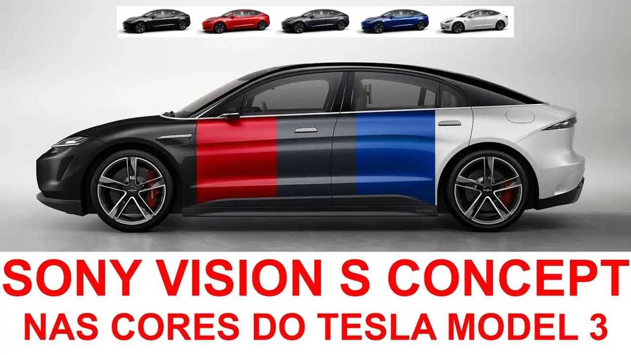 Check Out The Sony VisionS In Color Options Of The Tesla Model 3