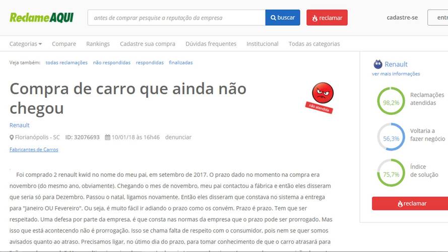 Renault Kwid - Reclamações