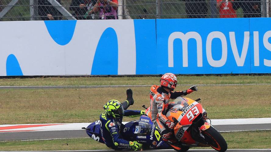 Accidente de Marc Márquez, Repsol Honda Team y Valentino Rossi, Yamaha Factory Racing