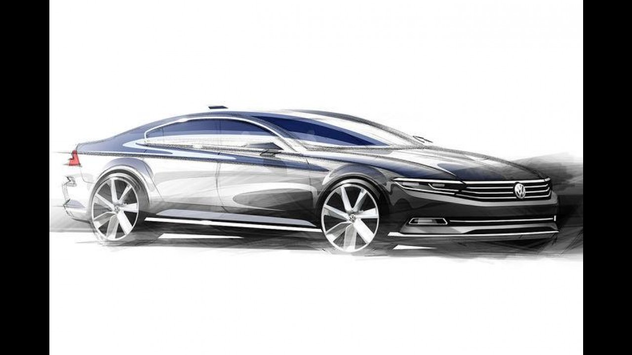 Novo Volkswagen Passat tem detalhes e primeiros esboços divulgados