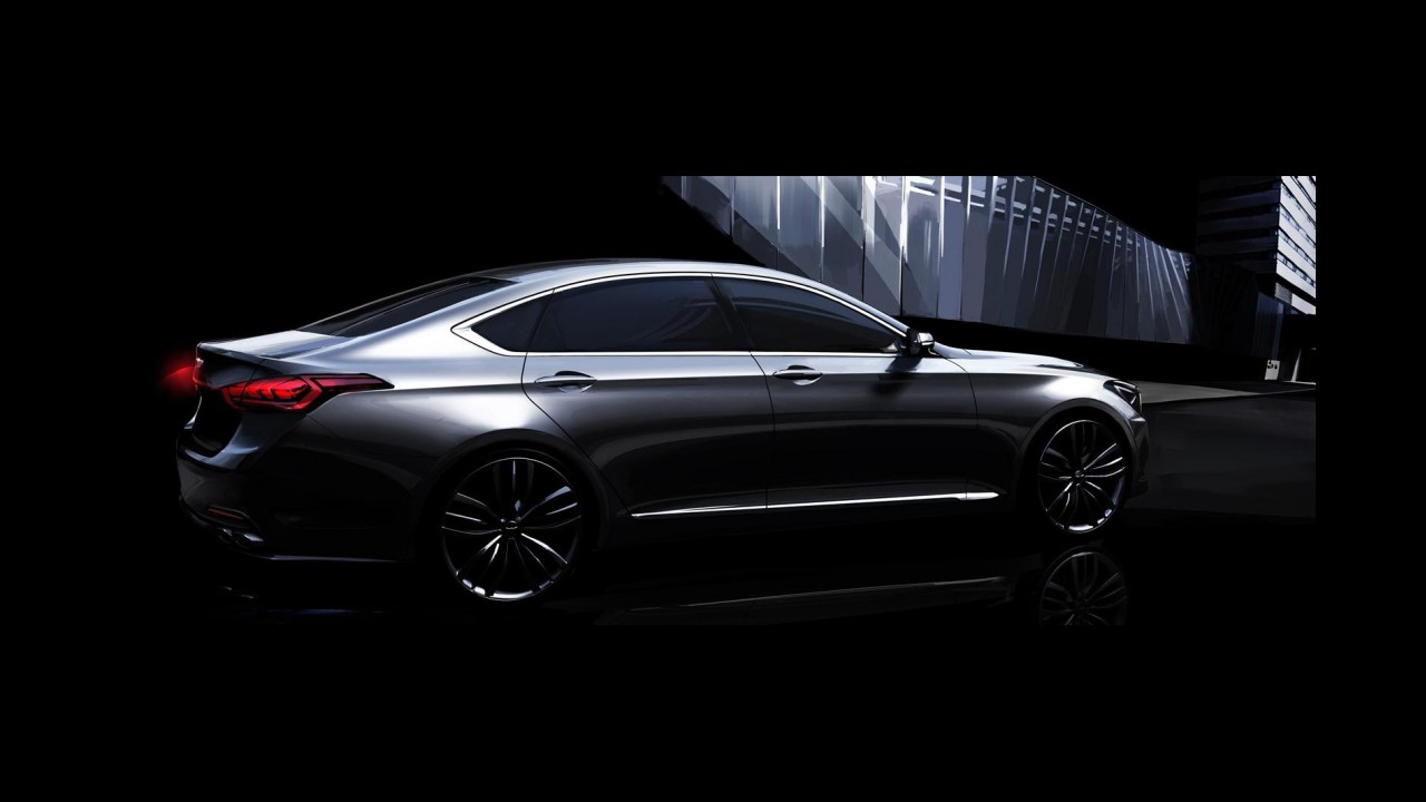 Hyundai divulga primeiras imagens e detalhes do novo Genesis 2014