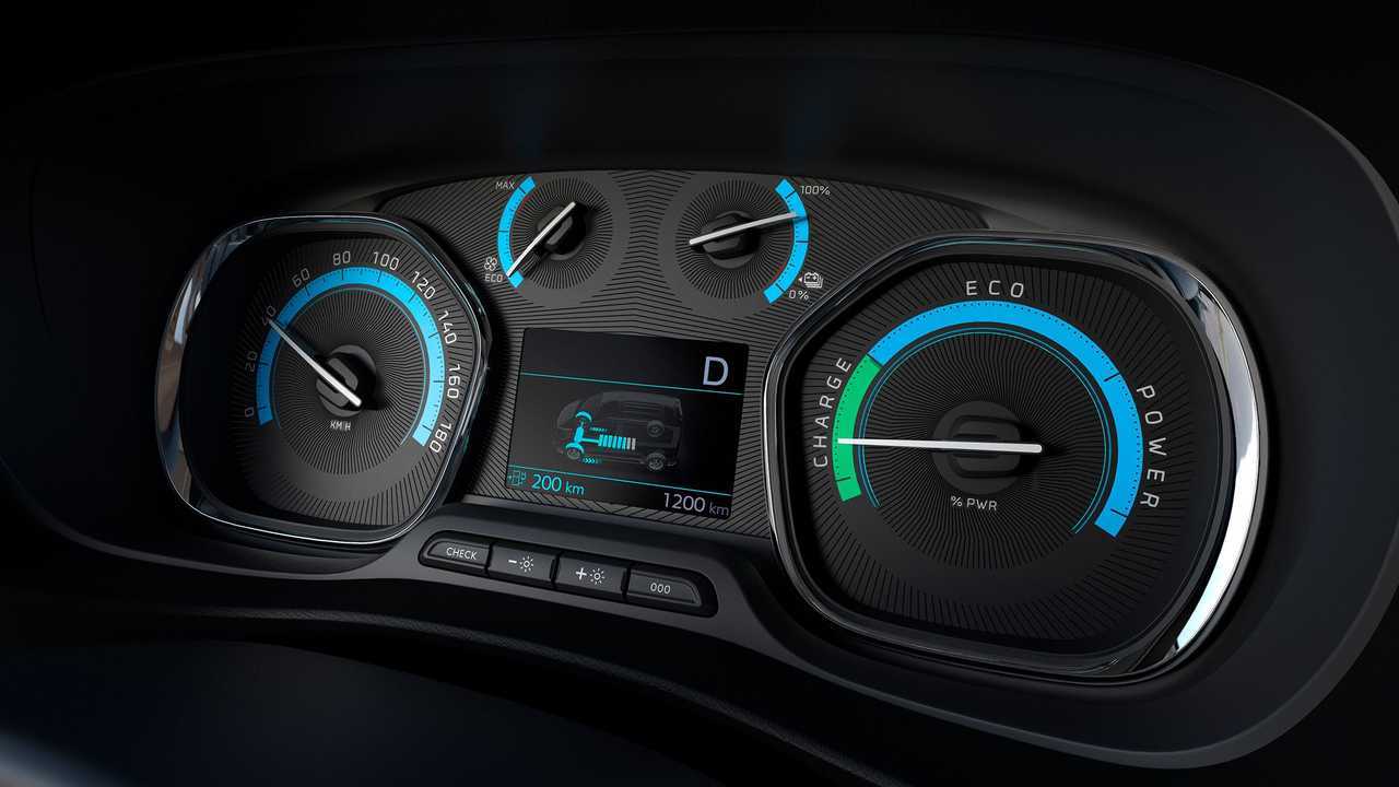 Painel de instrumentos da van elétrica Peugeot e-Expert