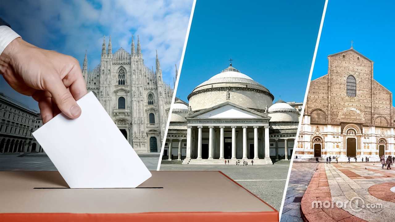 Le principali piazze di Milano, Napoli e Bologna