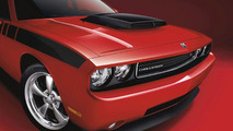Dodge Challenger featuring a Mopar T/A Hood with black accented scoop