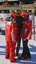 Fernando Alonso, Felipe Massa, Luca di Montezemolo at Wrooom 2012 in Madonna di Campiglio 12.01.2012