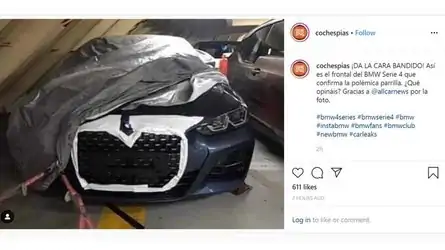 BMW 4 Series Leaked Photo Shows Huge Grille Eating License Plate BMW 4 Series Screenshot