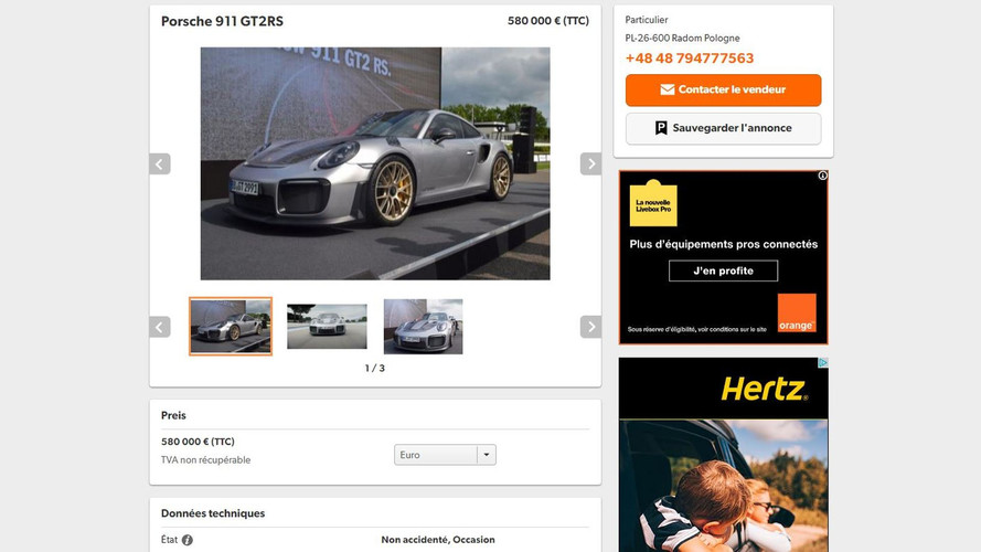 Porsche 911 GT2 RS spéculation