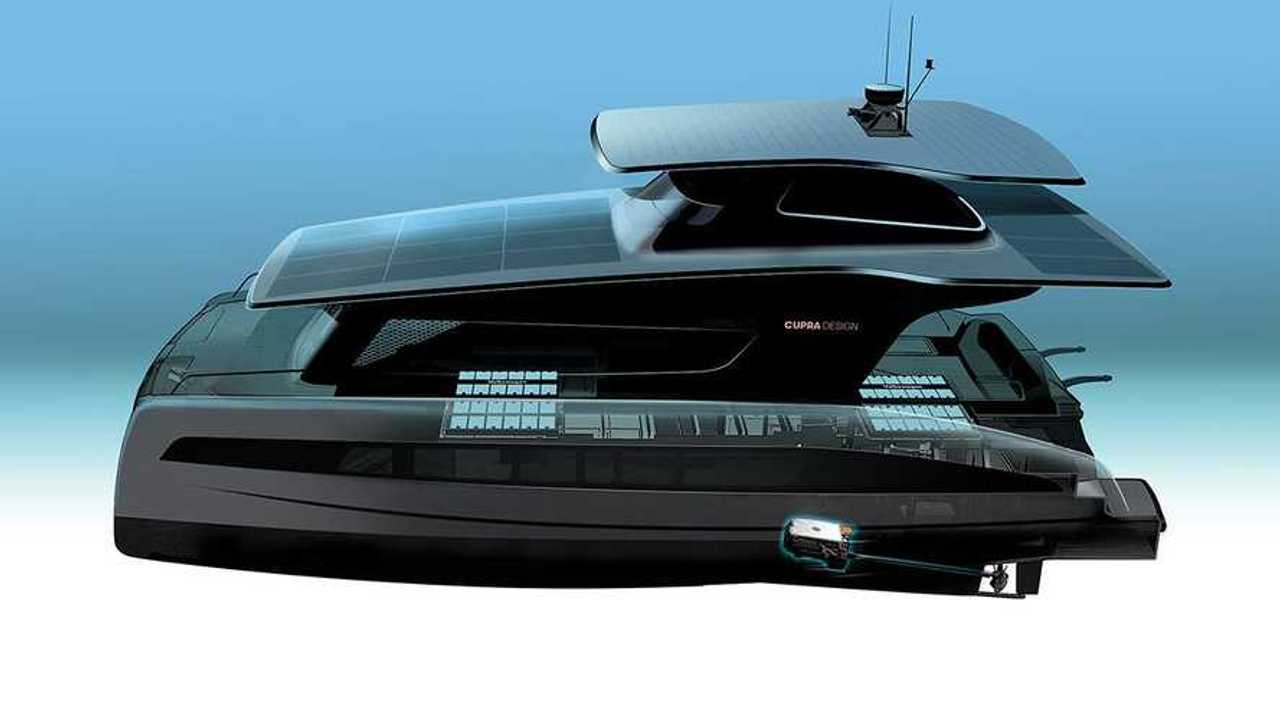 Cupra-Entwurf einer Elektro-Yacht auf Basis des MEB (Bild: VW)
