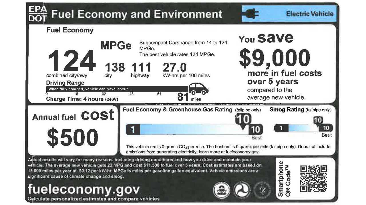 BMW i3 BEV Window Sticker - But Where's The i3 REx Sticker?