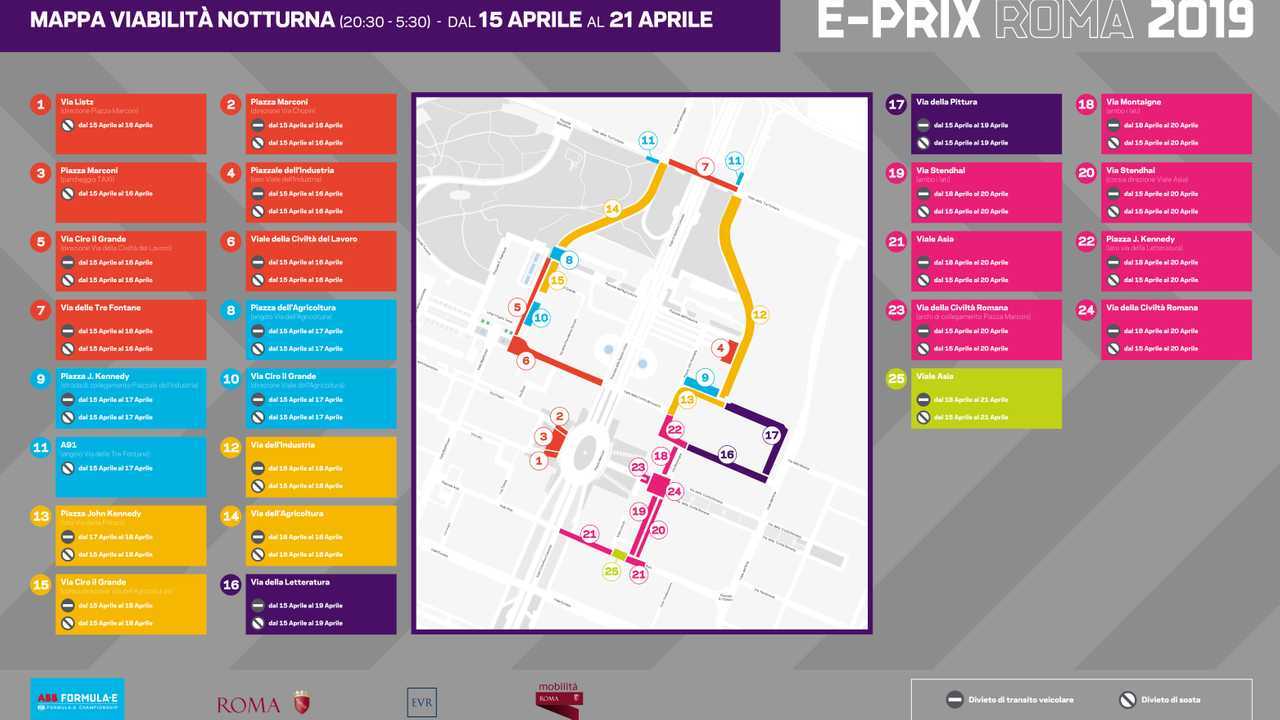 Mappa deviazioni notturne 15 aprile 21 aprile 2019