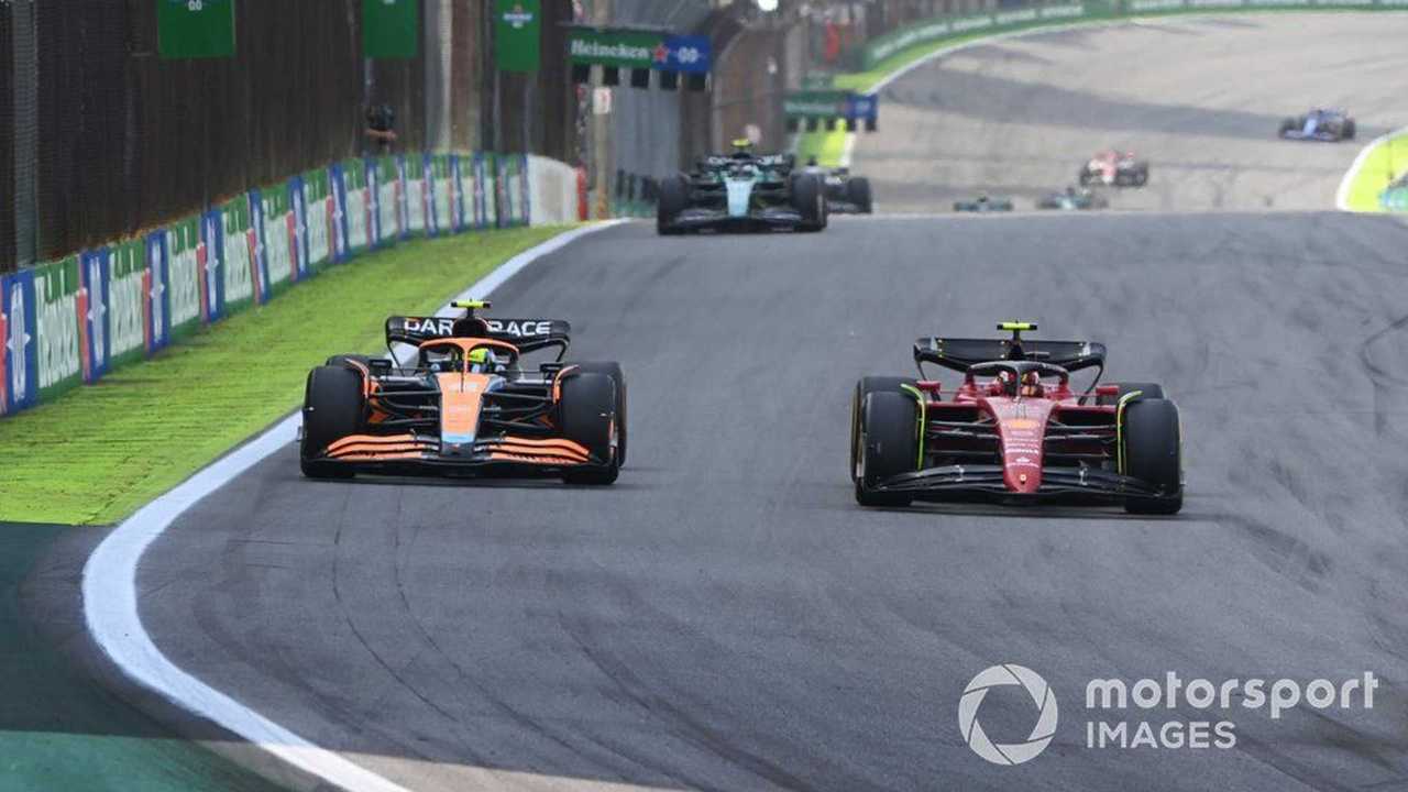 Lando Norris battles Carlos Sainz at Brazilian GP 2022