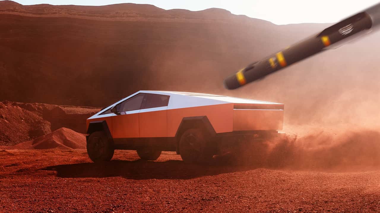 Tesla Cybertruck Hellfire Missile Hero