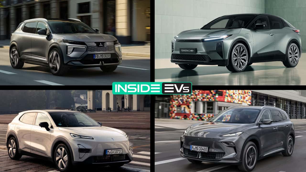 Collage: Vier Kompakt-SUVs mit Elektroantrieb