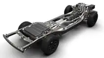 O chassi da PHEV - motor elétrico entre a transmissão e o motor a gasolina