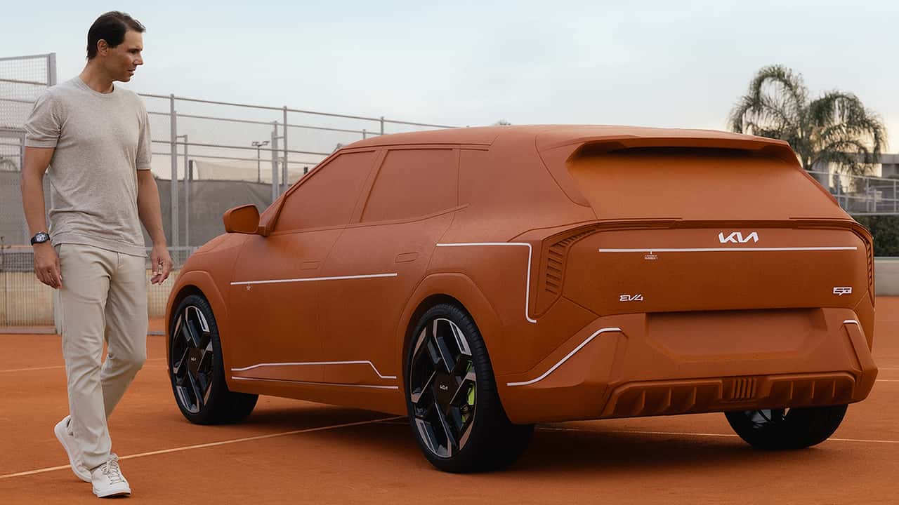 Kia EV4 GT clay tribute to Rafael Nadal