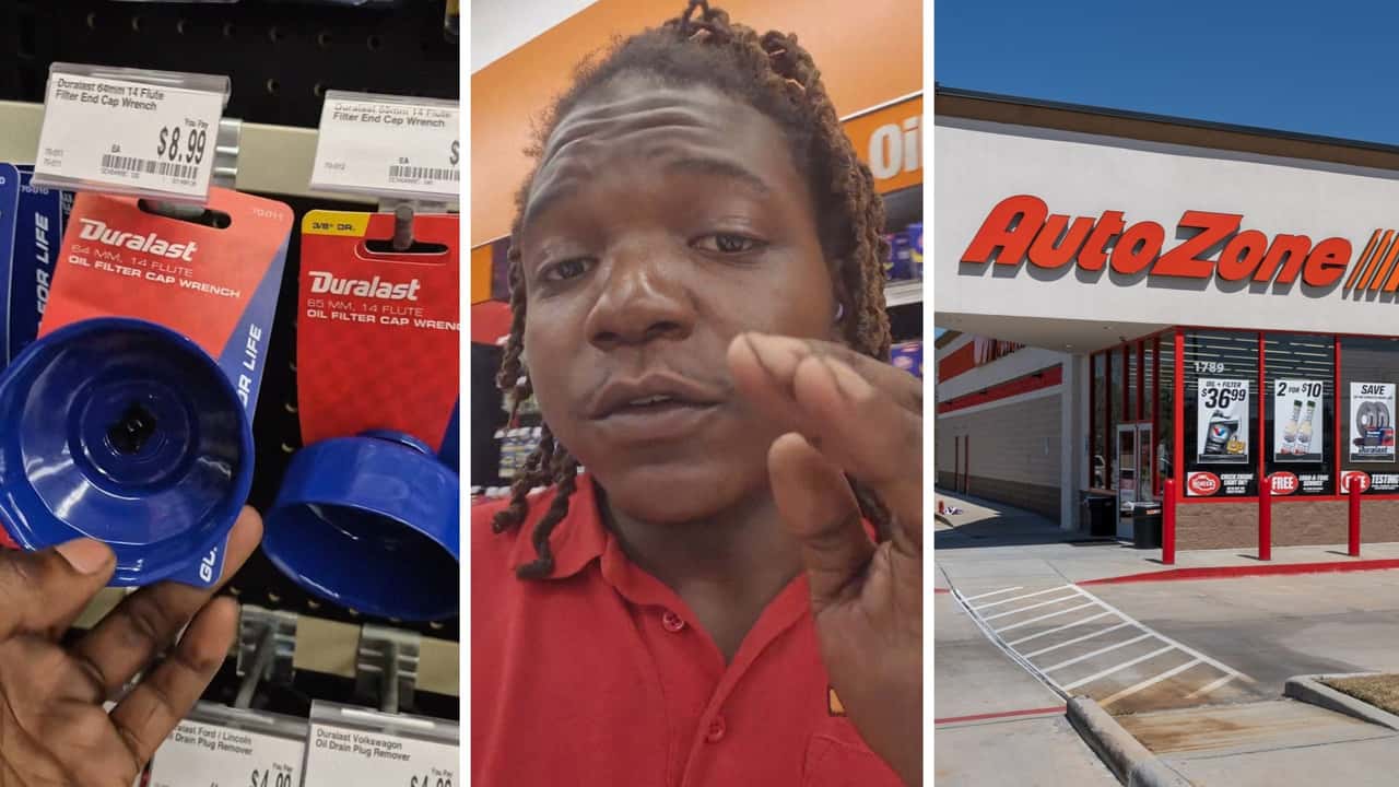 AutoZone employee looks at Duralast tool..jpg