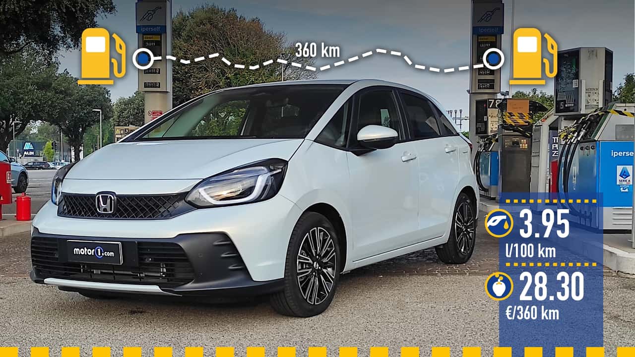 Honda Jazz full hybrid (2026), la prova consumi
