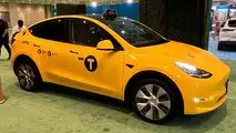 Gravity Tesla Model Y NYC yellow taxi at NYIAS