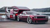 Dodge Challenger With Travel Trailer Renderings