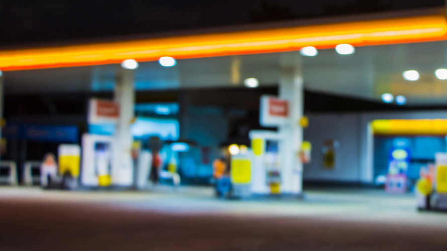 Filling station at night
