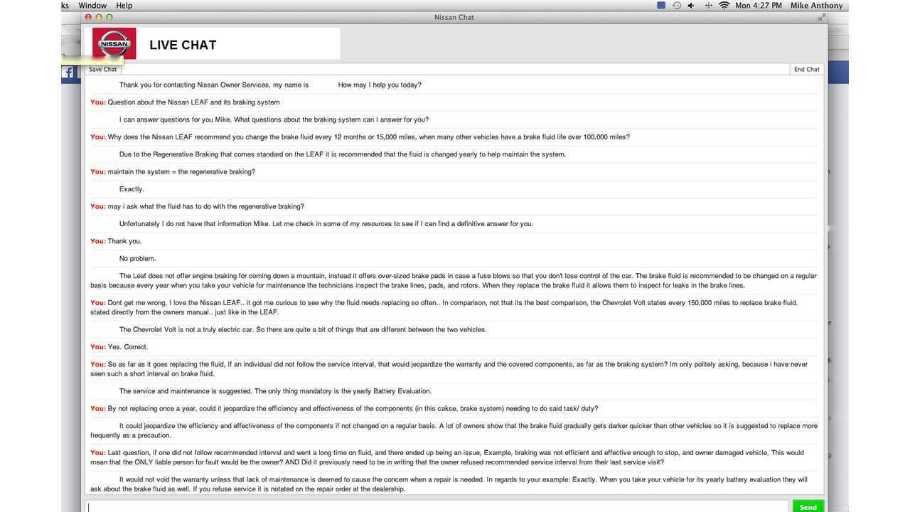 Live Chat with Nissan. 1/2