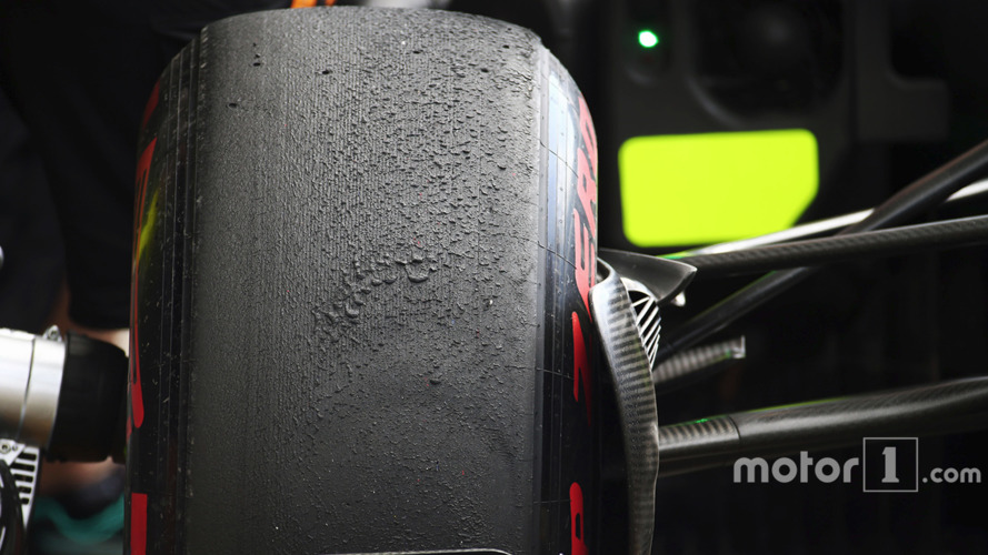 Pirelli tyre on a Mercedes AMG F1 W07 Hybrid