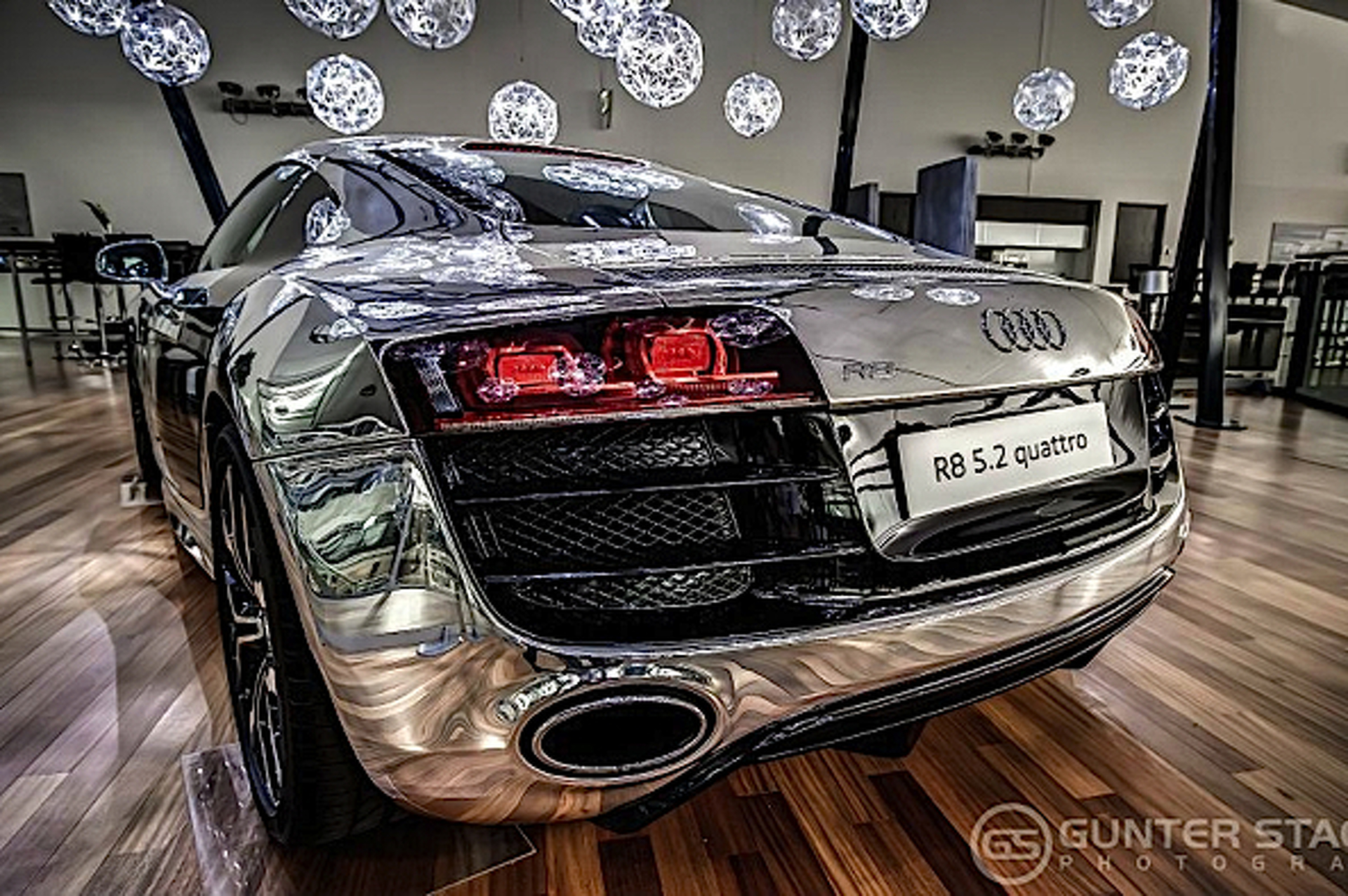 Jaw Dropper: Audi R8 Coated in Polished Raw Aluminum