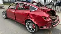 Wrecked Tesla Model 3 Performance
