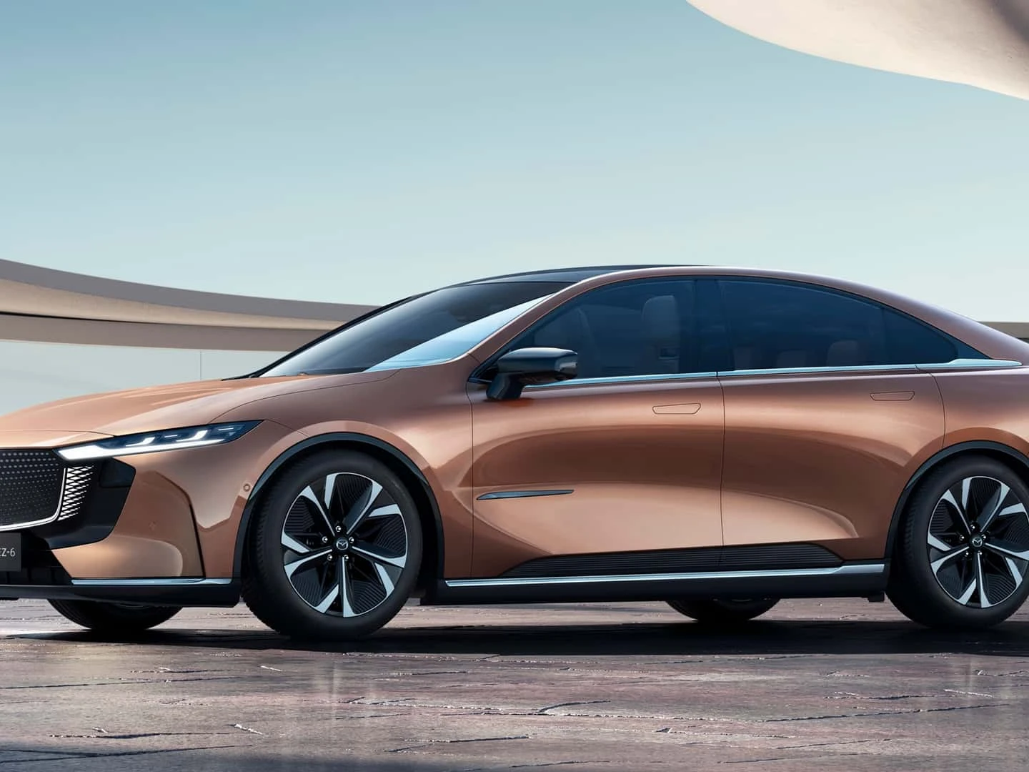 New Mazda6 revealed as an electric saloon with rear-wheel drive