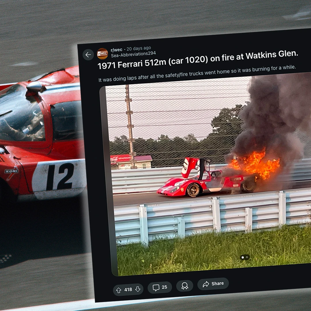 Tragedy: Real Vintage Ferrari Le Mans Race Car Goes Up in Flames