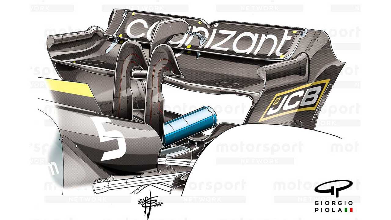 Aston Martin AMR22 rear wing detail 01.2022
