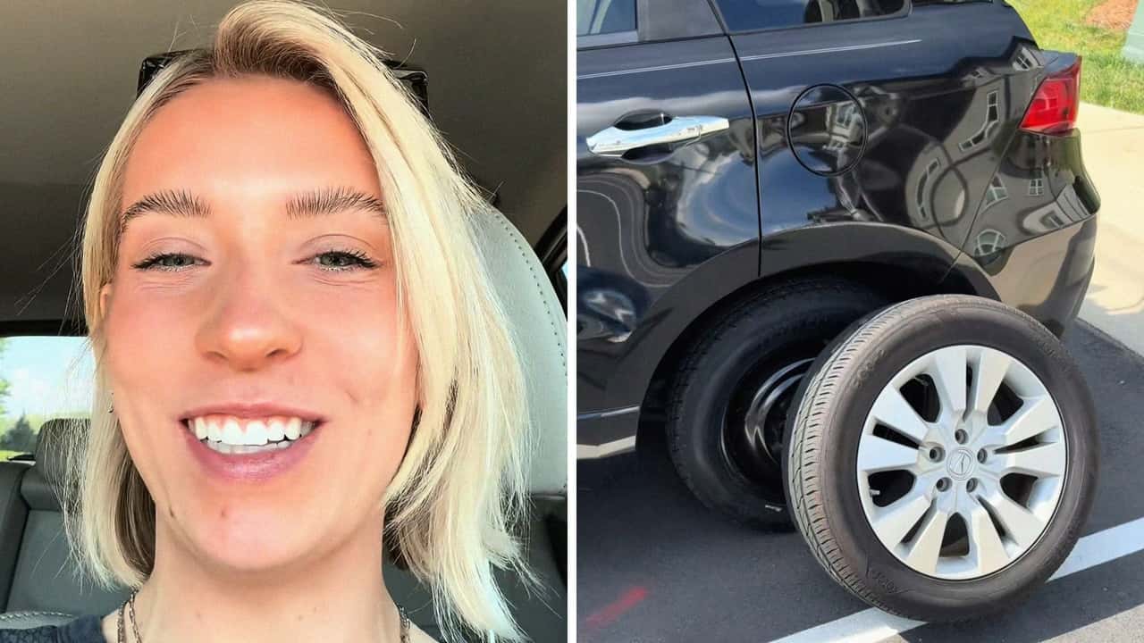 Woman Gets A Flat Tire