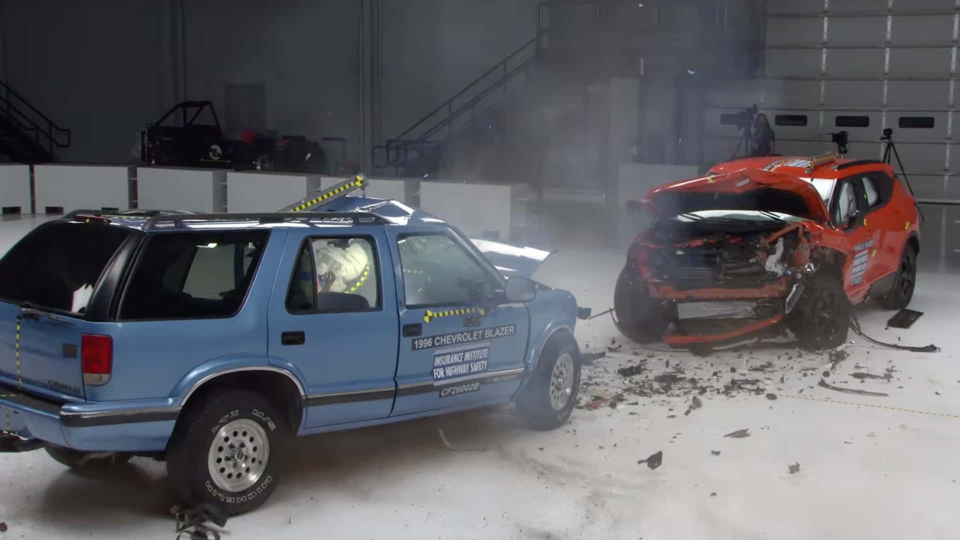 New Chevy Blazer crushes old one in crash test showing 30 years of safety progress