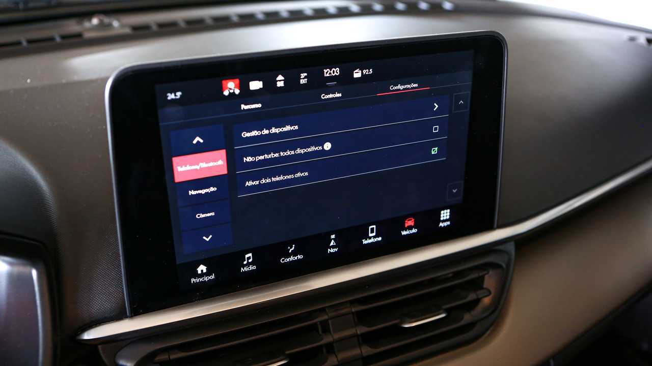 Central multimídia do Fiat Pulse Audace T200 2022