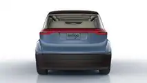 Indigo Flow ride-sharing electric vehicle exterior rear view