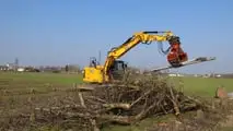 Escavatori JCB: abbattono un frutteto