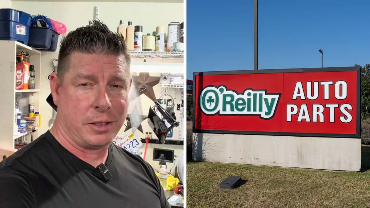 O’Reilly’s worker measures customer’s rotors