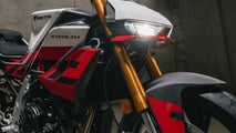 Gold inverted forks give the A2 compliant bike a premium look. 