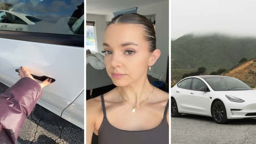  ‘Perks Of Owning A Tesla In The Winter’: Woman Tries To Open Her Tesla Door. It’s Frozen Shut