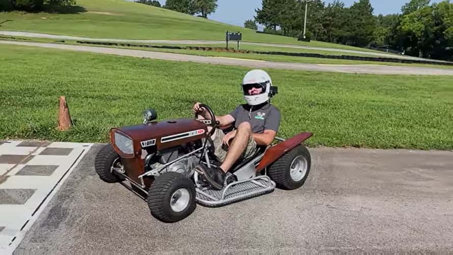 Watch A Suzuki GS450 Racing Mower Take Its First Laps On The VIR Kart Track