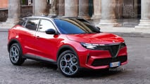 Alfa Romeo B-SUV, la vista di tre quarti anteriore del render