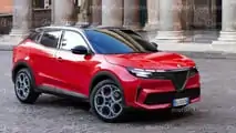Alfa Romeo B-SUV, the three-quarter front view of the render