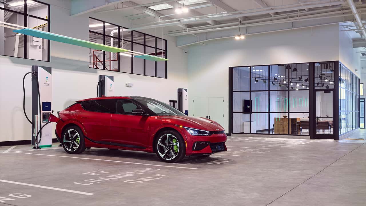 Electrify America Flagship Indoor Charging Station In San Francisco, California