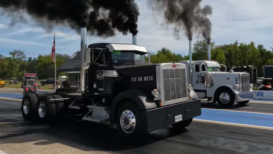 Semi-Truck Drag Racing Is One Of The Wildest Things You'll See Today